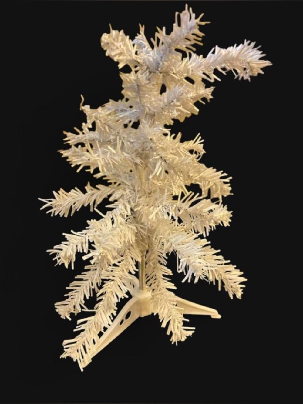 White Mini Artificial Holiday Christmas Tree for Desktop